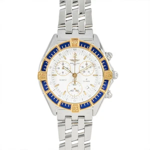 BREITLING D53067 J-CLASS CHRONOGRAPH QUARTZ WHITE DIAL STAINLESS STEEL MEN'S F/S - Picture 1 of 10