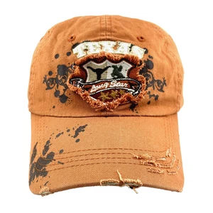 Erwachsene TEXAS LONG STAR CAP - Distressed Burnt Orange - OSFM - verstellbar - Bild 1 von 6