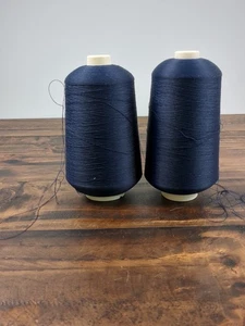 2-Pack Big Spools Sewing Serger Thread Navy - Picture 1 of 4