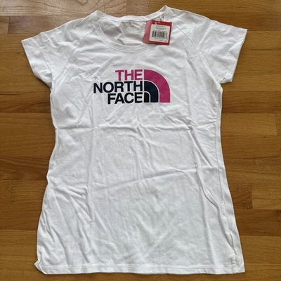 Camiseta NORTH FACE CUELLO REDONDO Mujer Mediana Ajustada Ajuste Regular Blanca Nueva Con Etiquetas Ver Punto** Foto 1 de 4