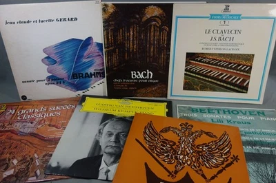 Lot x8 disques vinyles 12" 33 tours Piano Orgue Clavecin Brahms Bach Beethoven - Photo 1/4