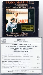 Frank Martin - Piano Concertos 1 & 2/Ballade, Antonioli/Viotti, Claves 1986 CD - Bild 1 von 1