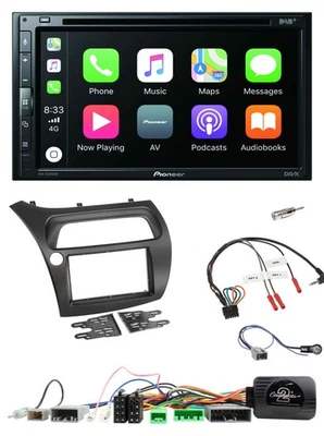Pioneer DVD 2DIN Lenkrad DAB Bluetooth USB Autoradio für Honda Civic 2006-2012 - Bild 1 von 4