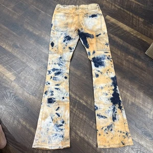 Valabasas Jeans Herren 34 Orange Bleach Wash Flared Leg Mid Rise Stretch Denim - Bild 1 von 13