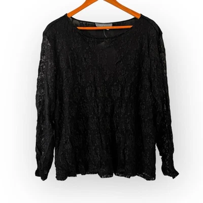 Jessica Holbrook QVC Top de Encaje Negro Talla 3X Oficina Fiesta Cachicho Femenino NUEVO Foto 1 de 4