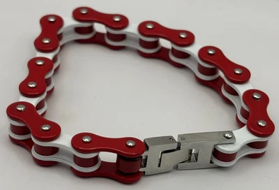 Stainless Steel Motorcycle BMX MX Bike Motorcycle Chain Bracelet Men's Jewelry - Image 1 of 3