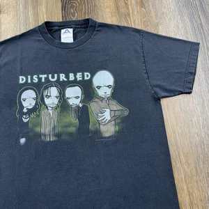 Vintage Disturbed Shirt Herren L schwarz 2001 The Sickness Karikatur Tour Konzert - Bild 1 von 9