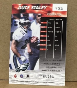 Duce Staley 1999 Collector's Edge Fury Galvanized "PREVIEW" #132 RARE SP Variant - Picture 1 of 2