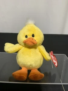 TY Basket Beanie Baby - PUDDLES the Duck (4 inch) -2010- Easter Toy - Picture 1 of 6