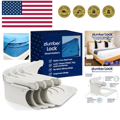 The Patented Lock - Soporte para sábanas seguro con correas de colchón de alta resistencia - N... Foto 1 de 4