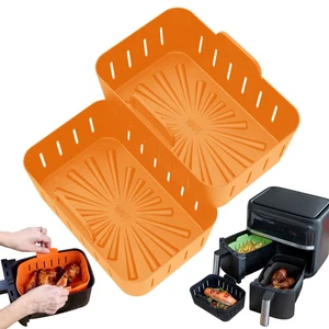 Air Fryer Liner Dual Set of 2 Even Heat Distribution Oil-free Cooking Accessory - Picture 1 of 15