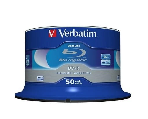 VERBATIM Blu-Ray BD-R SL 25GB 6x Speed 50er Spindel Hardcoat Scratch Guard - Bild 1 von 1
