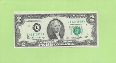 1976 ..UNCIRC $2  L 8227 0575 A .... 1976 $2  L-A      NICE NOTE      FRN - Image 1 of 2