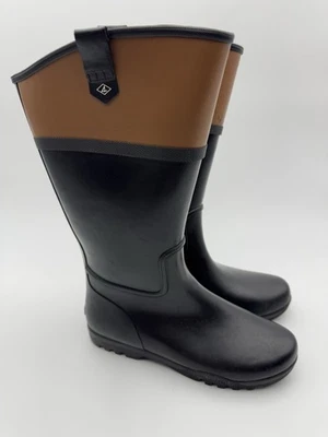 Botas de goma impermeables Sperry Top Sider para mujer talla 9 negras/marrones Foto 1 de 4
