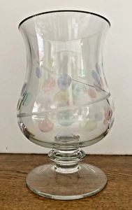 VINTAGE PartyLite Jardiniere 8.5" Footed Glass Hurricane Candleholder  Vase MINT - Picture 1 of 5