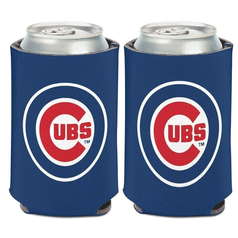 Chicago Cubs Blue Can Koozie Holder (!) Collapsible Free Shipping! 2 Sides Cover
