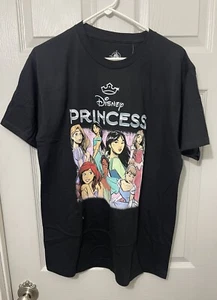 Disney Princess Family Black Adult Shirt Size XL X-Large New Ariel Aurora - Picture 1 of 3