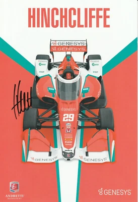 2021 JAMES HINCHCLIFFE signed INDIANAPOLIS 500 HERO PHOTO CARD POSTCARD INDY CAR - Image 1 of 2