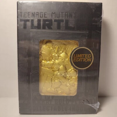 Tarjeta de Metal Tortugas Ninja Adolescentes Mutantes Lingote Chapado en Oro 24k Producto Oficial Foto 1 de 4