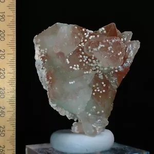 Green Apophyllite & Stilbite coated w/ red Hematite & Chabazite Zeolite 534ct - Picture 1 of 8