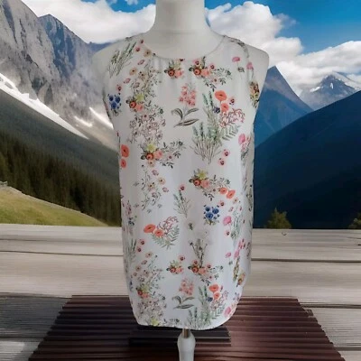 Top túnica floral sin mangas KENAR para mujer talla S Foto 1 de 4
