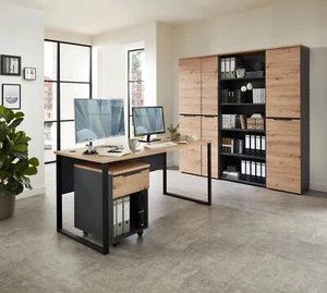 Komplettbüro Büroset MEMPHIS VII 5-teilig Front Artisan Eiche Korpus Graphit - Bild 1 von 10