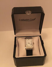 Coldwater Creek Classic Woman’s Croc’n Scroll Watch with Black Leather Band