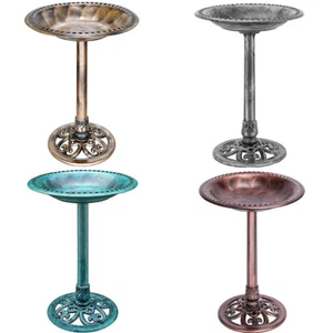 28" Height Birdbath Pedestal Bird Bath Outdoor Garden Decor Vintage Yard Art - Picture 1 of 26
