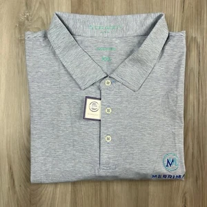 B Draddy Polo Shirt Mens XXL 2XL Blue Performance Striped Casual Preppy Golf NEW - Picture 1 of 10