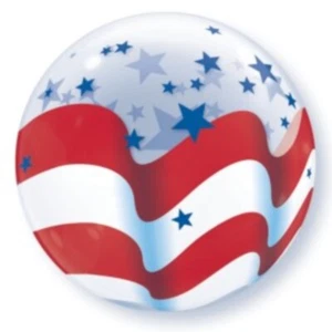 Qualatex Patriotic Stars & Stripes Bandera 4 de Julio 22" Plástico Burbuja Balloo... - Imagen 1 de 1