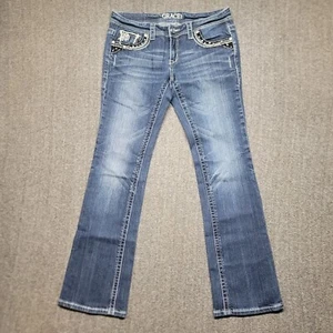 Jeans donna Grace in LA 32X32 vita bassa denim invecchiato borchie ricamate rosa - Foto 1 di 20
