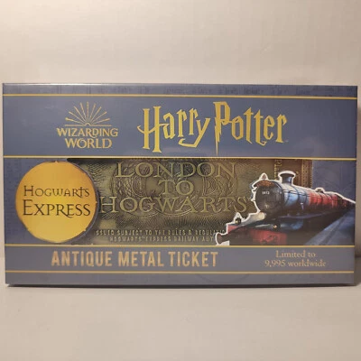 Harry Potter Hogwarts Express Antique Metal Ticket Replica Official Collectible Foto 1 de 4