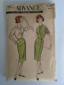 Advance Sewing Pattern 9089 Womens Blouse Skirt Size 16 Vintage 50s Complete - Picture 1 of 2