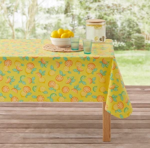 Mainstays 60x84" PEVA Rectangular Tablecloth - Yellow Citrus Fruit - Picture 1 of 3