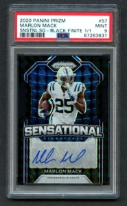 2020 Panini Prizm Black Finite 1/1 MARLON MACK Auto #57 PSA 9 MINT Autograph - Bild 1 von 2