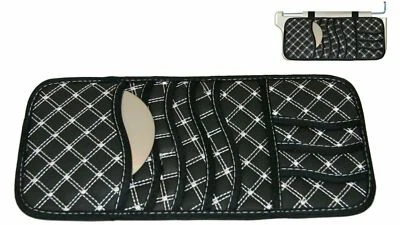 Ex-Pro® Car CD Storage Sun Visor, with card holder - for 5 CDs [Black & White]