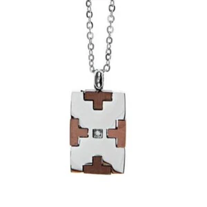 Collana Pendente Uomo Boccadamo AGR139 Man Steel Rosa Cristalli - Picture 1 of 1