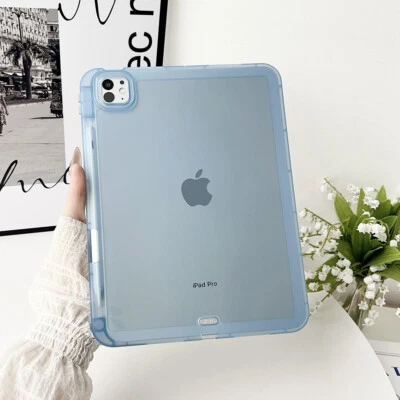 Clear Soft Case Cover With Pencil Holder For iPad 10.9 10th 9/8/7th Air Pro 11 - Image 1 of 4