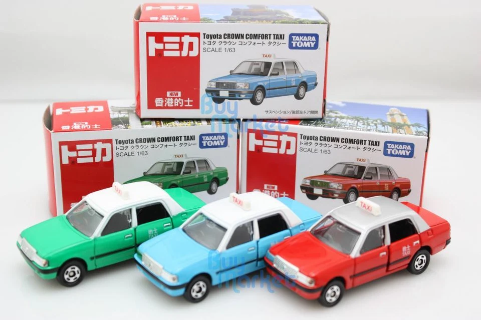 Takara Tomica Tomy TOYOTA CROWN Comfort Hong Kong HK Taxi 3X SET Diecast Toy Car