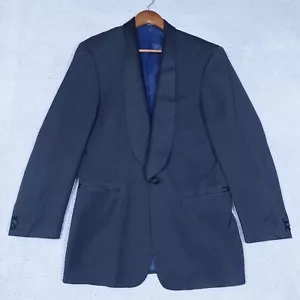Hugo Boss Blazer Mens 40T Black Pure New Wool Super 100 One-Button Jacket Career - Picture 1 of 16