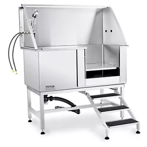 VEVOR 127 cm bañera para perros acero inoxidable cuidado ducha 150 kg bañera para animales puerta derecha - Imagen 1 de 12