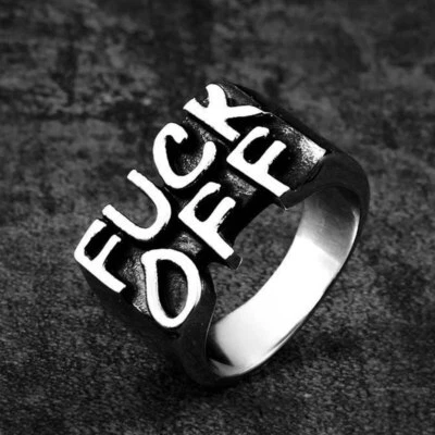 Acero inoxidable vapor carnero hombres punk anillo rombo dedo anillo calavera banda gótico Foto 1 de 2