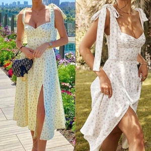 House Of CB Style Yellow Floral Dress Sundress Summer Maxi Beach Women Boho 6-18 - Picture 1 of 18