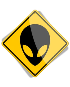 Achtung Alien - Gesicht - Aluminiumschild - 12" x 12" - Made in USA - Bild 1 von 1