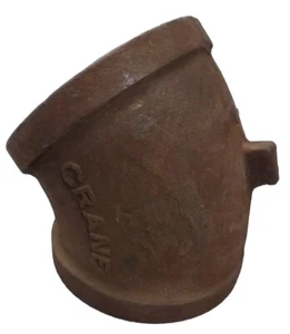 5" Black Iron 45° Elbow NOS NPT Crane Brand - Picture 1 of 5