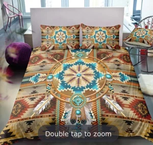 Queen Size American Cherokee Southwest Bettbezug mit 2 Kissenbezügen Neu ohne Etikett - Bild 1 von 12