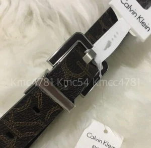 Calvin Klein Womens Mens Unisex Monogram Belt Reversible Size m Brown - Picture 1 of 5