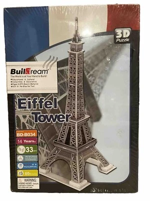 Torre Eiffel Puzzle 3D 33 Pezzi, Buildream Nuovo In SCATOLA BD-034 - Immagine 1 di 3