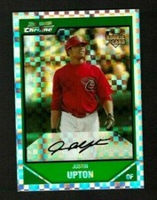 2007 Topps Bowman Draft Pick Chrome X-Fractor - JUSTIN UPTON - SP RC #BDP3 RARE