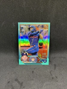 2023 Topps Chrome #112 Jose Altuve - Houston Astros Aqua Refractor /199 - Picture 1 of 2